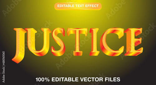 Red gold shiny justice 3d editable text effect