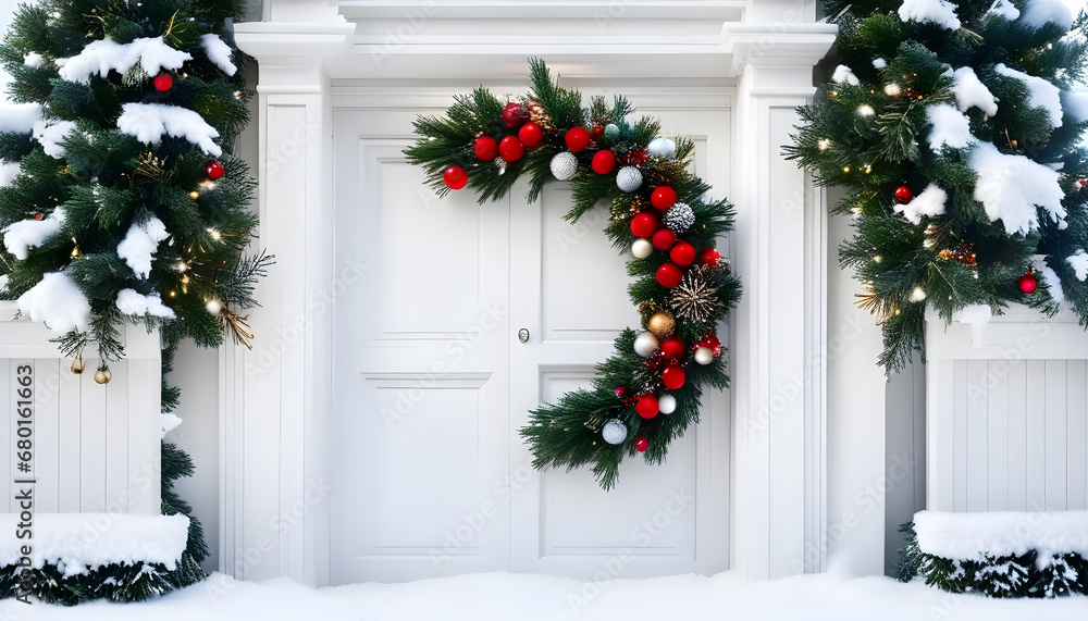 Snowy Doorway Charm Elegant Christmas Wreath