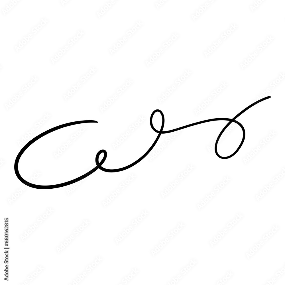 Calligraphy swoosh wavy line vector elements set