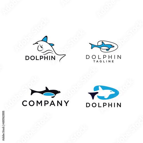 Set of dolphin logo template vector icon illustration design. Dolphin logo concept
asic RGB