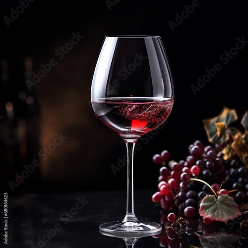 a glass of wine next to grapes