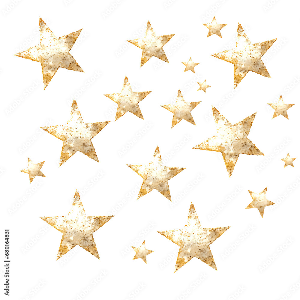 Sparkly stars on isolated with transparent concept Sparkly stars on isolated with transparent concept