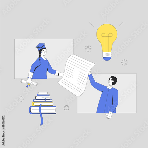 Graduate helps student prepare for exam. Learning community