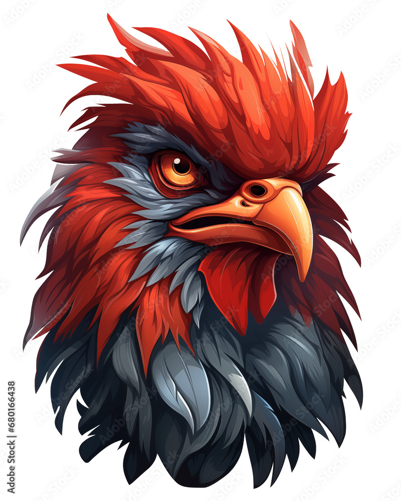 Fototapeta premium chicken rooster illustration logo design with transparent background