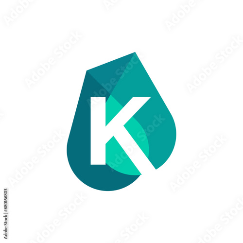 Free Download Professional Letter K water drop Logo design icon illustration - GFXLoad