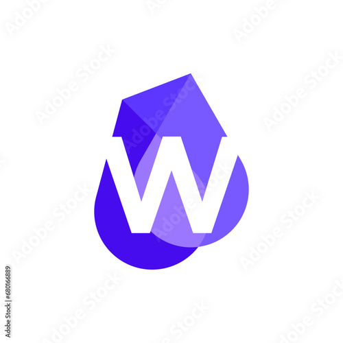 Professional Letter W water drop Logo design icon illustration