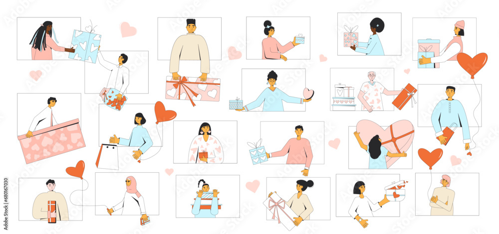 Online Valentine's Day celebration. Virtual event Online Valentine's Day celebration. Virtual event