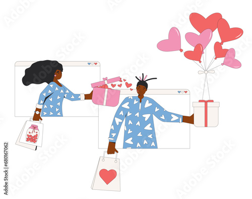 Virtual dating. Valentine's Day gift exchange.