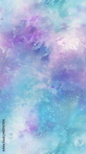 A blue and purple background with clouds and stars.