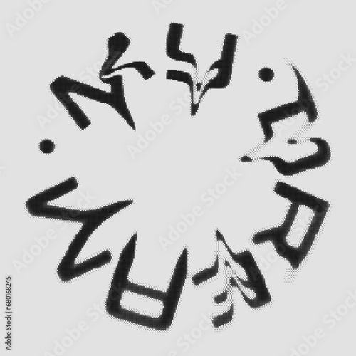 Typographic streetwear print "My dream" with blur pixel effect dither. Isolation on white background