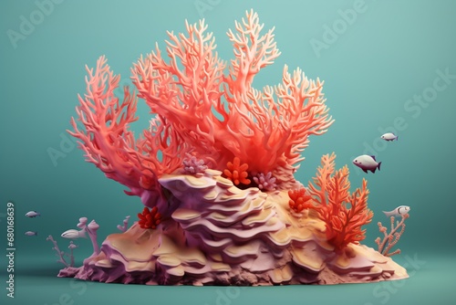 Fototapeta Naklejka Na Ścianę i Meble -  3d illustration of coral reef