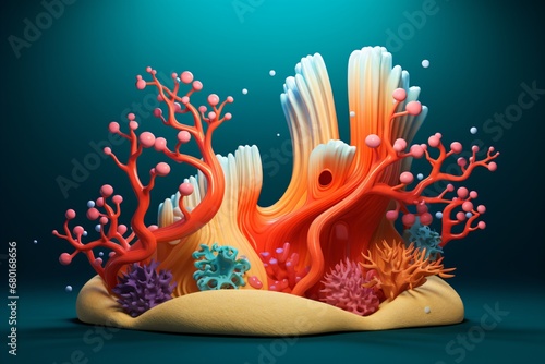 Fototapeta Naklejka Na Ścianę i Meble -  3d illustration of coral reef