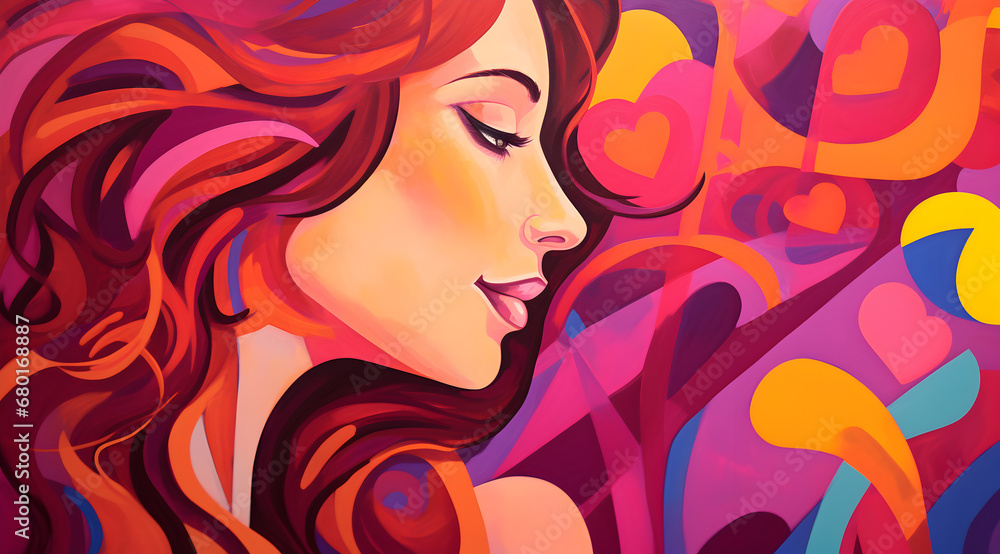 A vibrant fauvism portrait of a woman in profile, her features accentuated by bold, abstract colours. A vibrant fauvism portrait of a woman in profile, her features accentuated by bold, abstract colours.