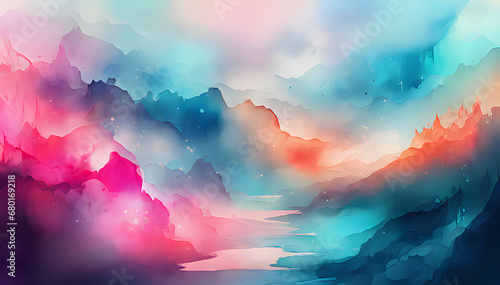 Abstract Watercolor Background, Soft and visually appealing watercolor textures, perfect for background elements in design projects or digital art