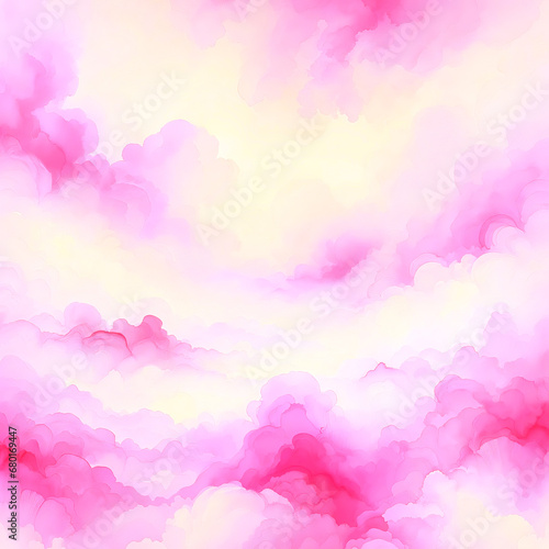 水彩画風のピンクと白のテクスチャ
