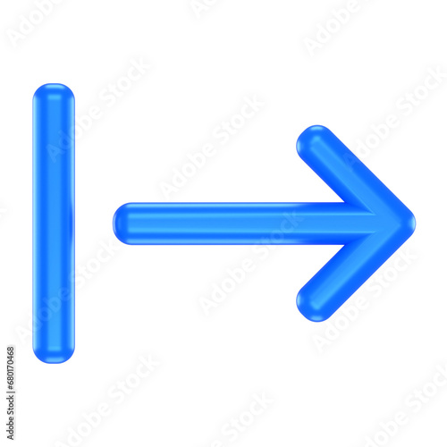 3D icon of a blue arrow