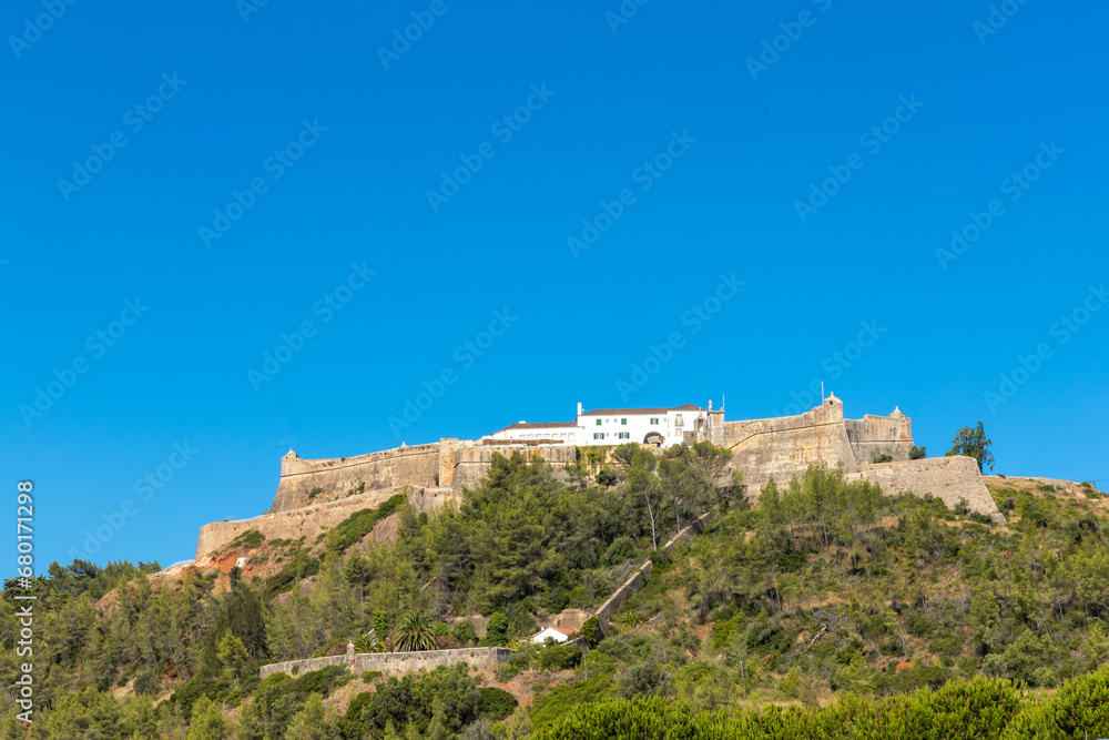 Setubal, Portugal. 11 August 2023. Forte de São Filipe Setubal. The Fort of São Filipe de Setúbal, also referred to as the São Filipe Castle or the São Filipe Fortress. Setubal, Portugal. 11 August 2023. Forte de São Filipe Setubal. The Fort of São Filipe de Setúbal, also referred to as the São Filipe Castle or the São Filipe Fortress.