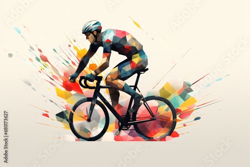 Graphic illustration of a person cycling © Tarun