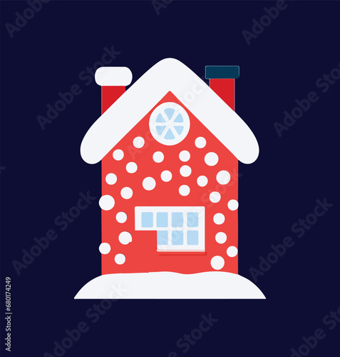 baba nuil house vector with snow and pope hat 