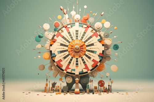 Graphic illustration of a target board or dartboard photo