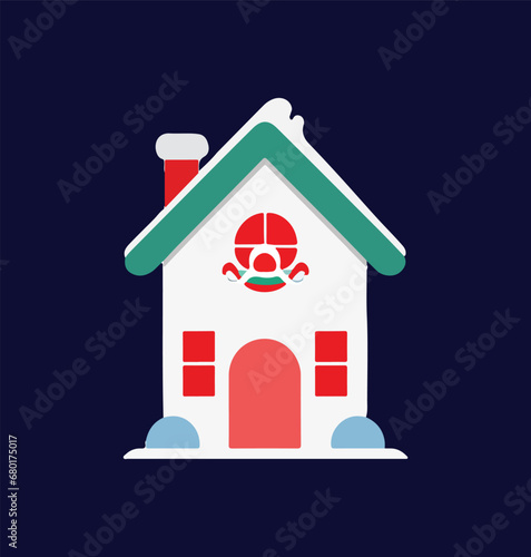 baba nuil house vector with snow and pope hat 