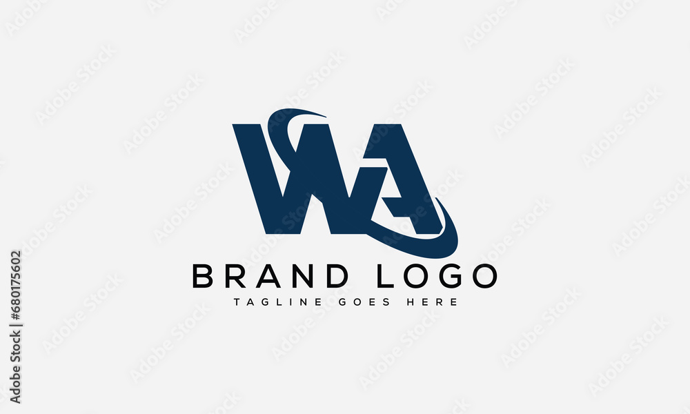 letter WA logo design vector template design for brand. letter WA logo design vector template design for brand.