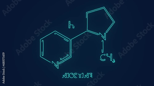 nicotine chemical formula pharmaceutical animation photo