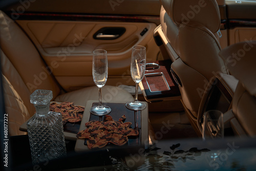 interior of luxury car