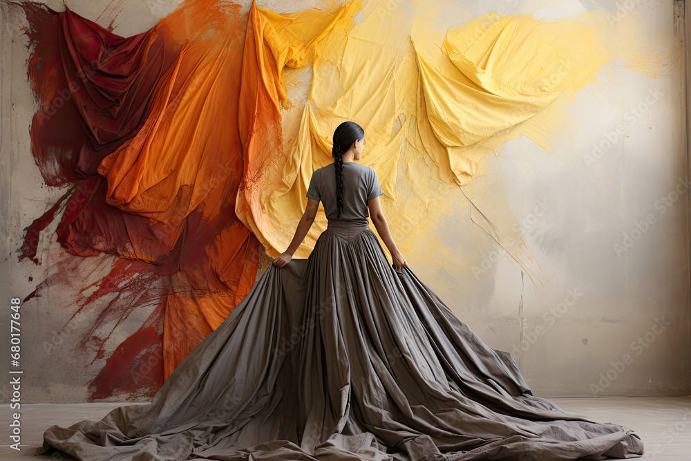 Woman Engaging with the Captivating Beauty of a Masterpiece Generative AI Woman Engaging with the Captivating Beauty of a Masterpiece Generative AI