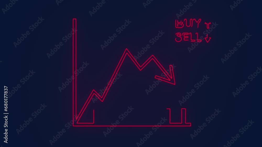 Trading graph selling pressure in stock exchange animation Trading graph selling pressure in stock exchange animation