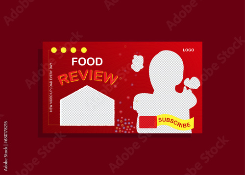 Vector youtube thumbnail for food review photo