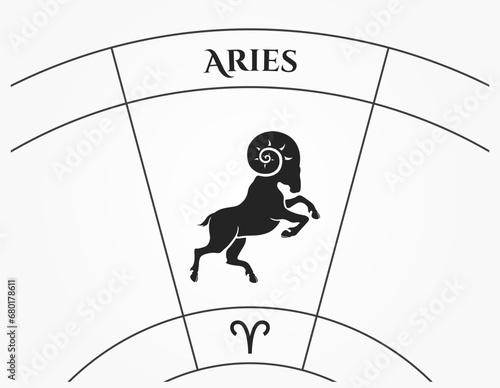 Aries zodiac sign. astrological and horoscope symbol. isolated vector image