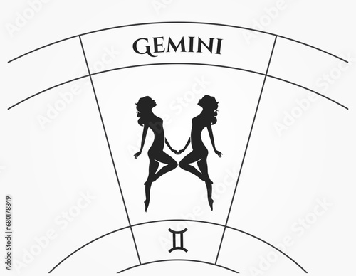 gemini zodiac sign. astrological and horoscope symbol. isolated vector image