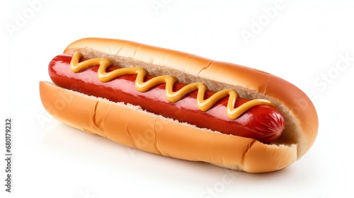 a hot dog with mustard on it