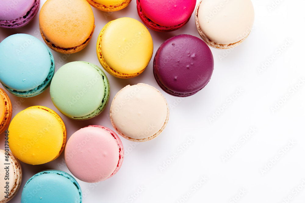 Colorful Macarons on a white Background Colorful Macarons on a white Background