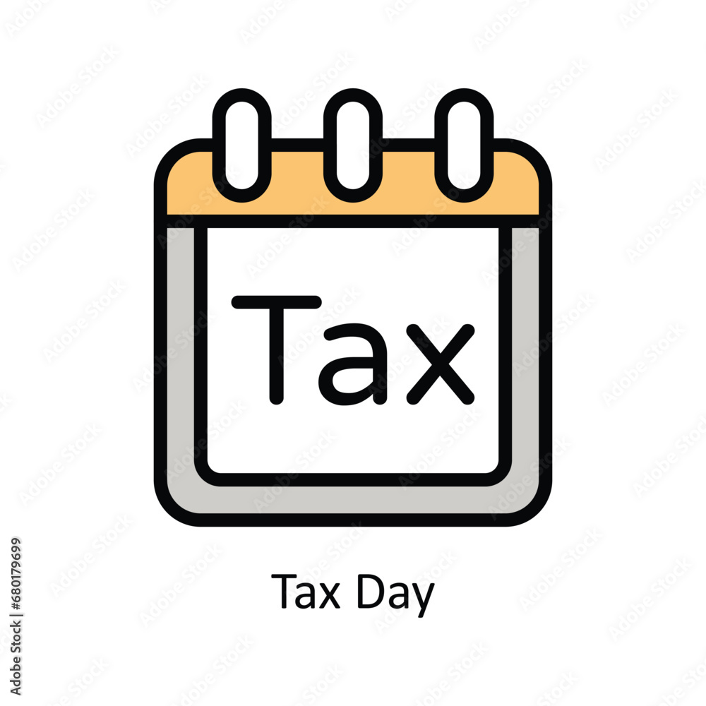 Tax Day vector filled outline Icon Design illustration. Business And Management Symbol on White background EPS 10 File Tax Day vector filled outline Icon Design illustration. Business And Management Symbol on White background EPS 10 File