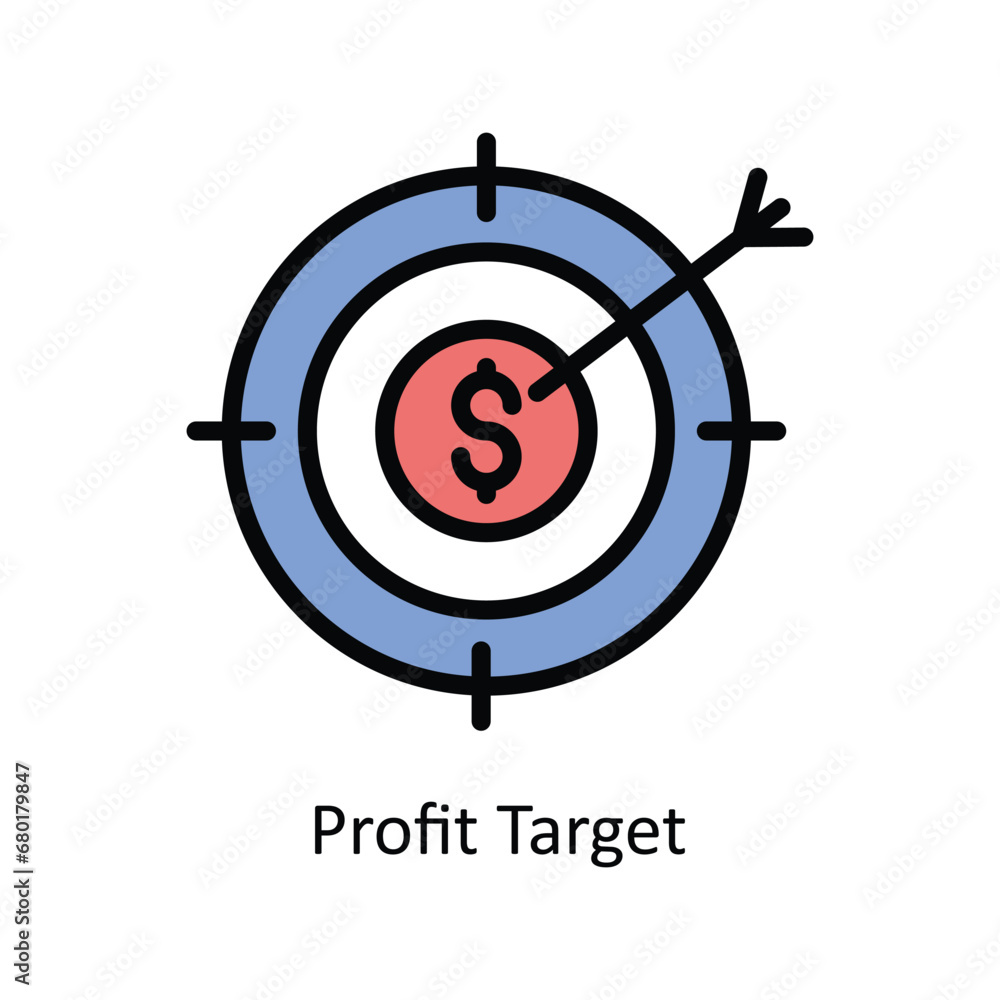 Profit Target vector filled outline Icon Design illustration. Business And Management Symbol on White background EPS 10 File Profit Target vector filled outline Icon Design illustration. Business And Management Symbol on White background EPS 10 File