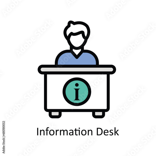 Information Desk vector filled outline Icon Design illustration. Business And Management Symbol on White background EPS 10 File