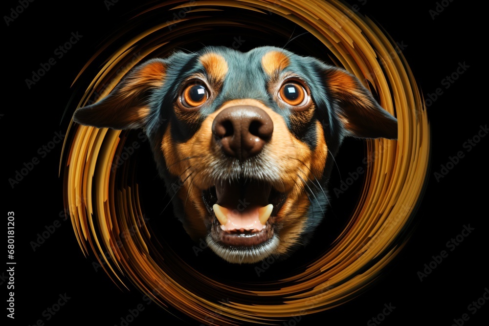 Funny portrait of a dog