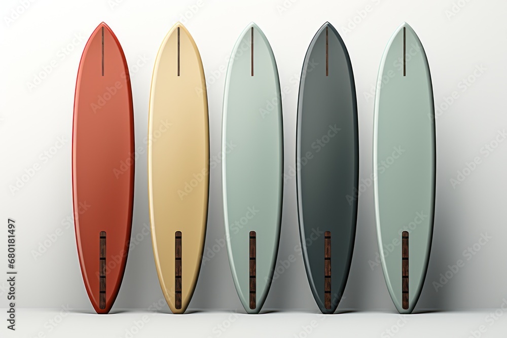 Paddle and Surfboards on a Clean White Canvas Paddle and Surfboards on a Clean White Canvas