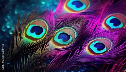 Vivid peacock feathers  ideal for exotic textile designs or vibrant wildlife-themed decor.