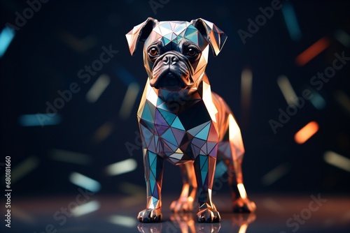 A 3d figurine or toy statue of a dog or puppy