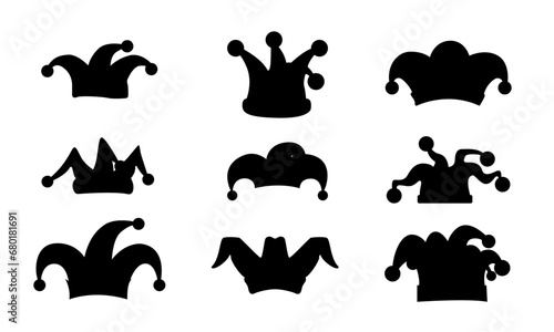 Set joker caps jester silhouette Tattoo sleeve designs, Jester, Joker hat