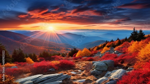 Colorful autumn morning in the Carpathian mountains Sokilsky ridge, .