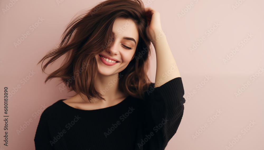 Care and Serenity: A Beautiful Brunette in Ceremonial Makeup, Reflecting Femininity in a Closeup Studio Shot Care and Serenity: A Beautiful Brunette in Ceremonial Makeup, Reflecting Femininity in a Closeup Studio Shot