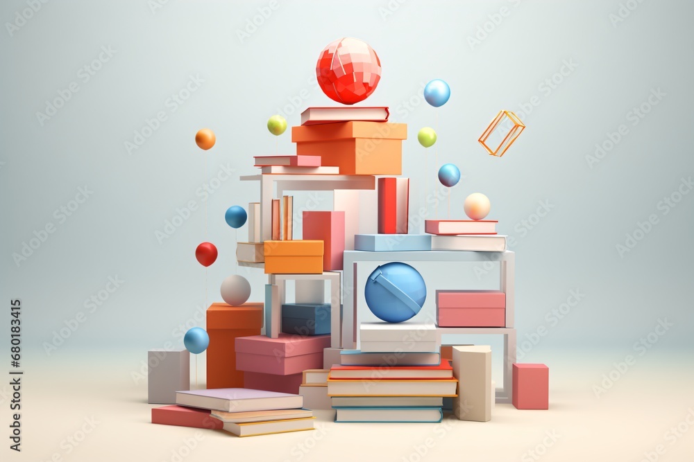 Obraz premium Cartoon illustration for knowledge and wisdom