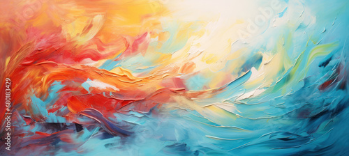 Expressive Wall Art with Energetic Brushwork