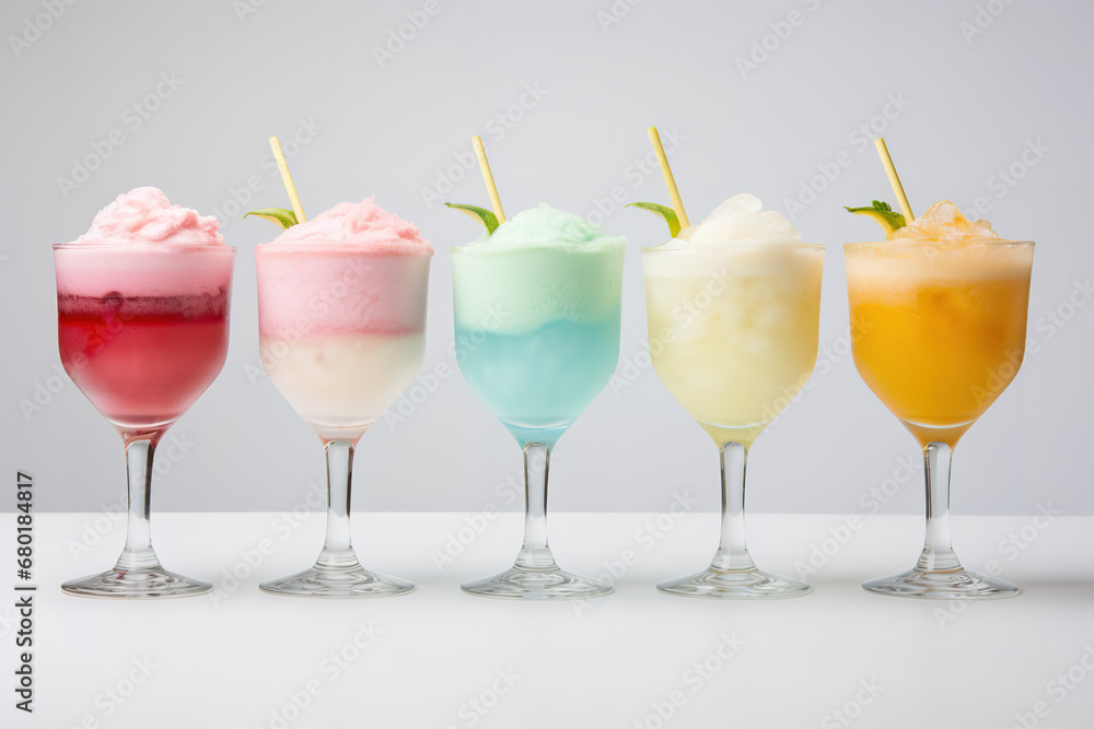 Pastel Drinks on White Background Pastel Drinks on White Background