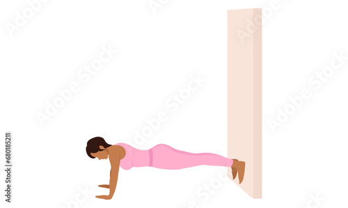 woman near the wall doing exercise