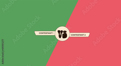 Versus groovy retro comparison blank. Vs vector background. Template.